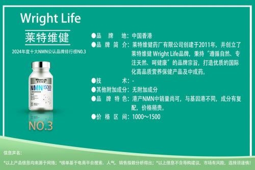 2024NMN全球十大公认品牌推荐NMN品牌排行榜公布哪个牌子最好(图4)